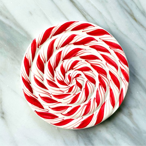 Bath & Body Works Home•Vintage Christmas 1998•Festive Ceramic Trivet•Peppermint - Picture 1 of 8